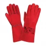 Краги сварщика спилковые пятипалые 2Hands Т12, красные - мини-изображение 0