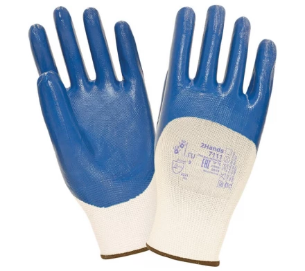 Нитриловые с легким покрытием 2Hands SafeFlex Full 7111 - 0