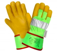 Кожаные перчатки повышенной видимости (HiViz) 2Hands 0137-1