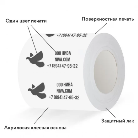 Скотч с логотипом 144мм*50м, 1 цвет, поверхностная печать - 1